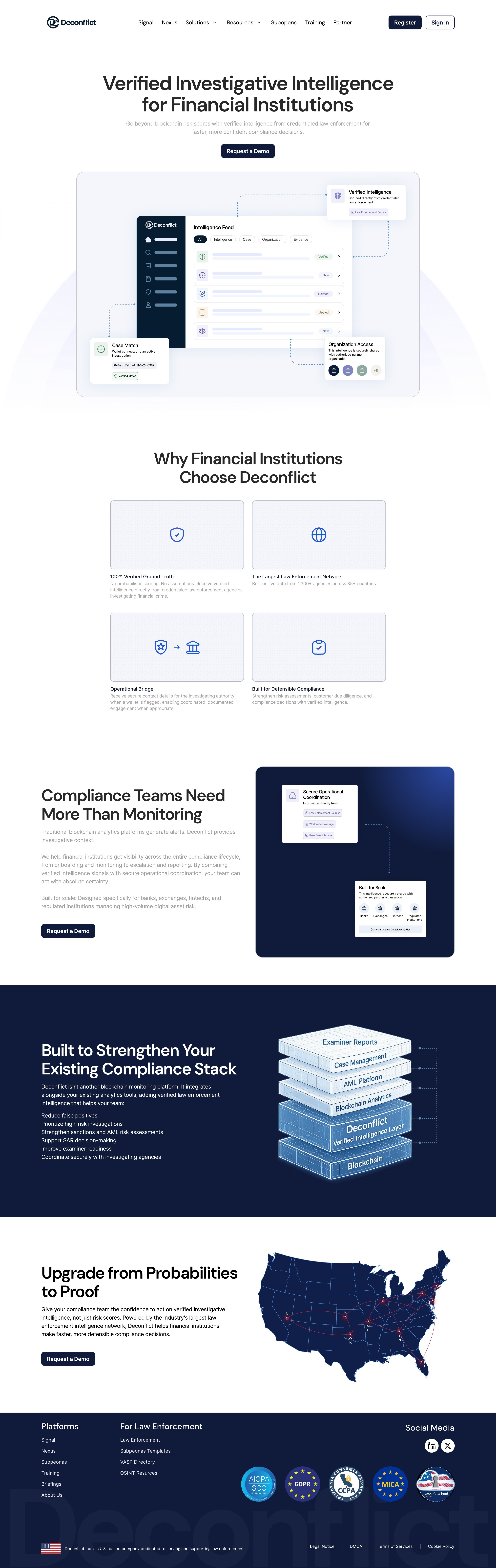 Deconflict landing page walkthrough — Deconflict Security · Web design case study by UXHAMZA
