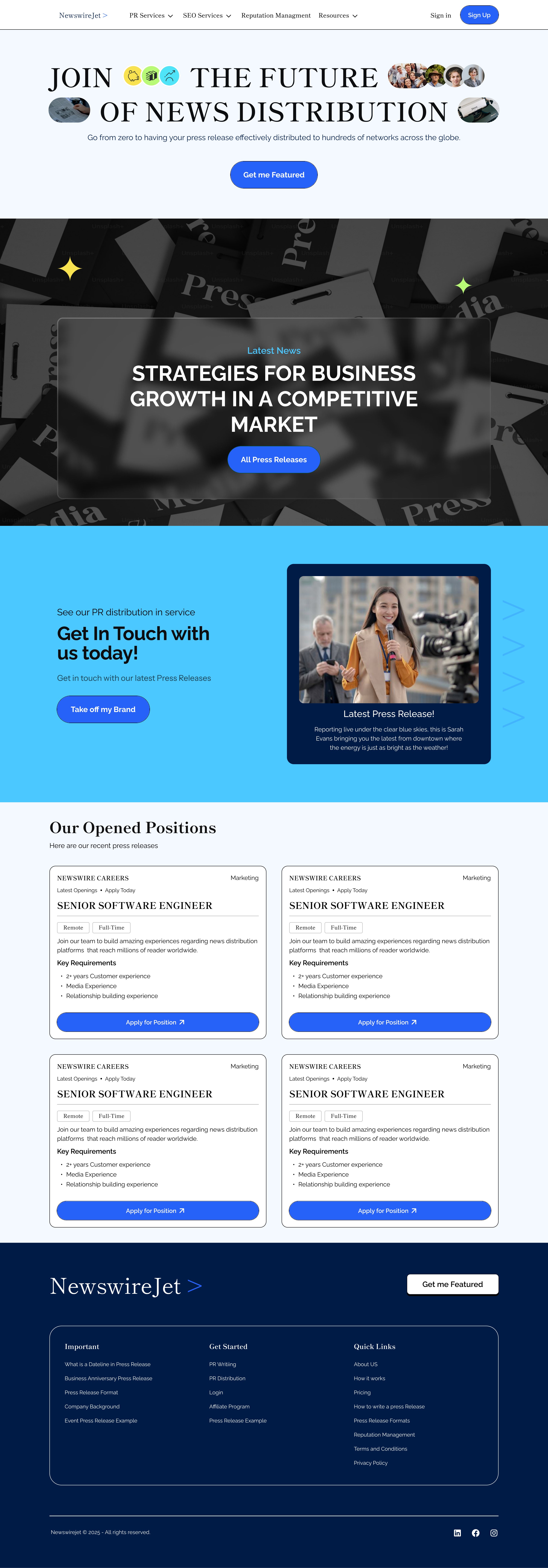 Full landing page walkthrough. NewswireJet full landing page walkthrough by uxhamza — NewswireJet PR SaaS · Web design case study by UXHAMZA