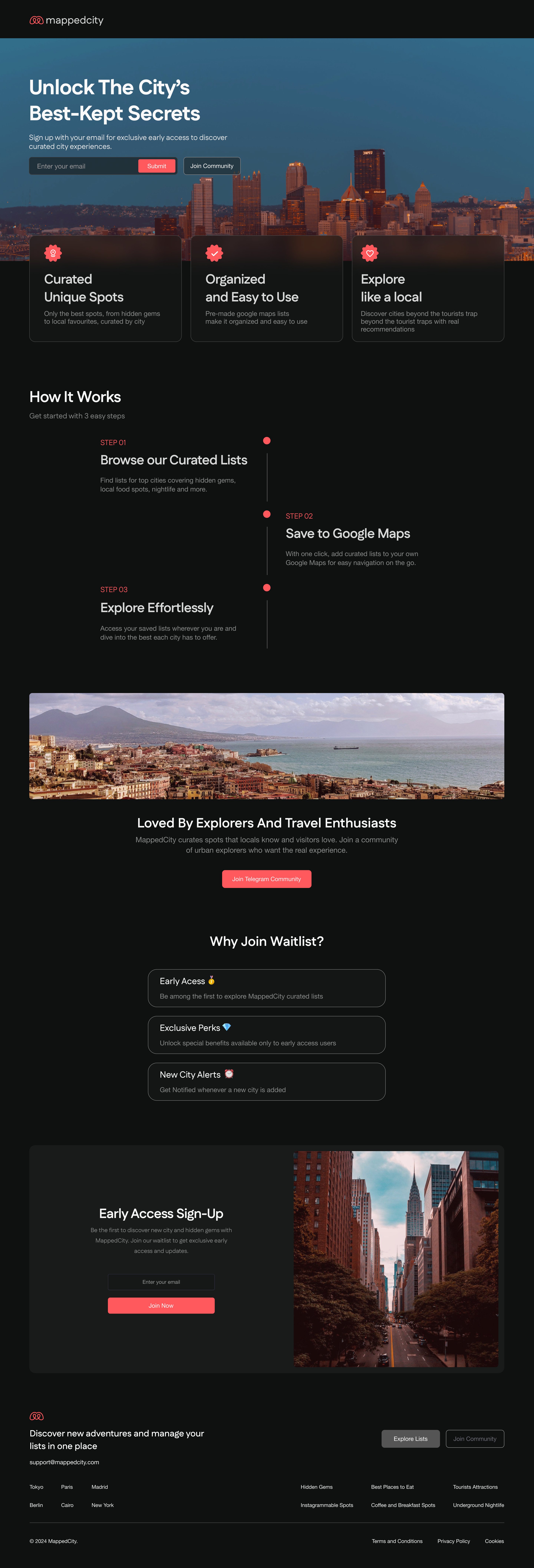 Full landing page walkthrough. Mapped City travel landing page full walkthrough by uxhamza — Mapped City Travel · Web design case study by UXHAMZA